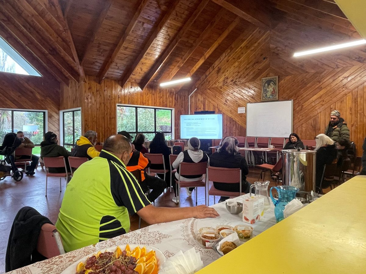 Whānau at the Ngāti Hinekura Manatōpū election hui, July 2024